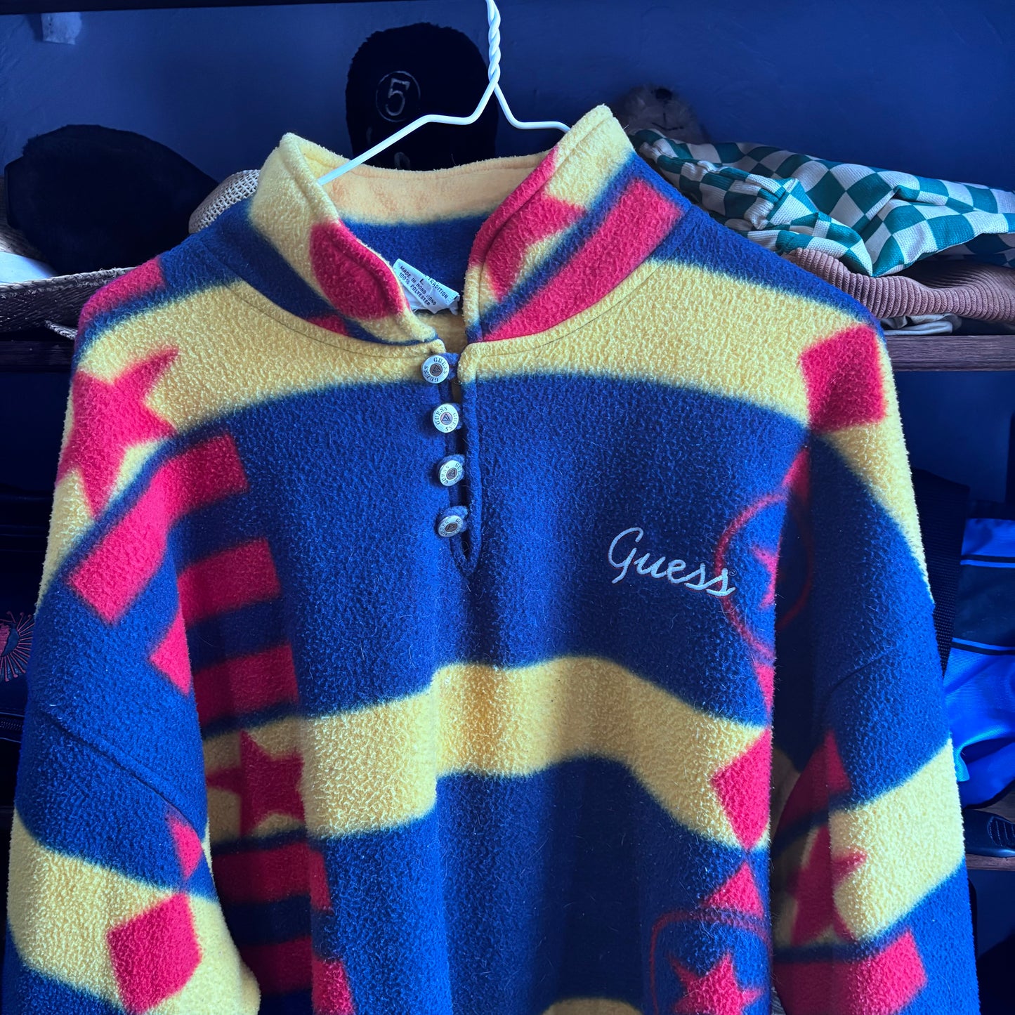 Vintage Guess Fleece all over print sweatshirt pullover