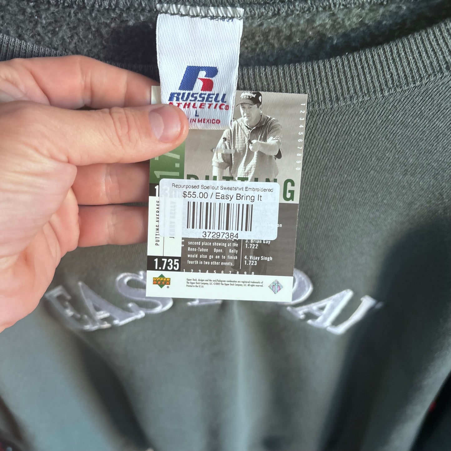 Repurposed embroidered Sweatshirt Gray
