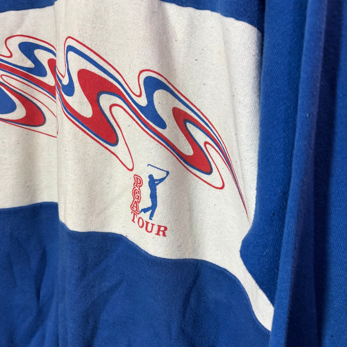 Vintage PGA TOUR colored sweater crewneck blue and red large golf
