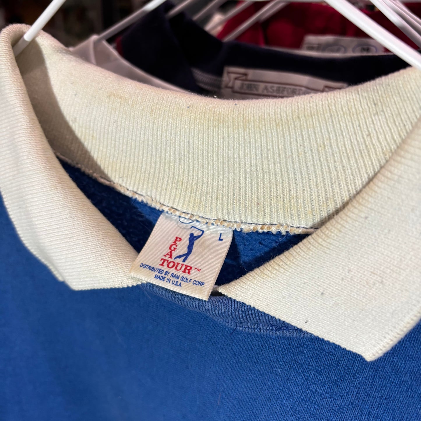 Vintage PGA TOUR colored sweater crewneck blue and red large golf