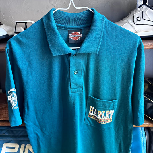 Vintage Harley Davidson golf polo M