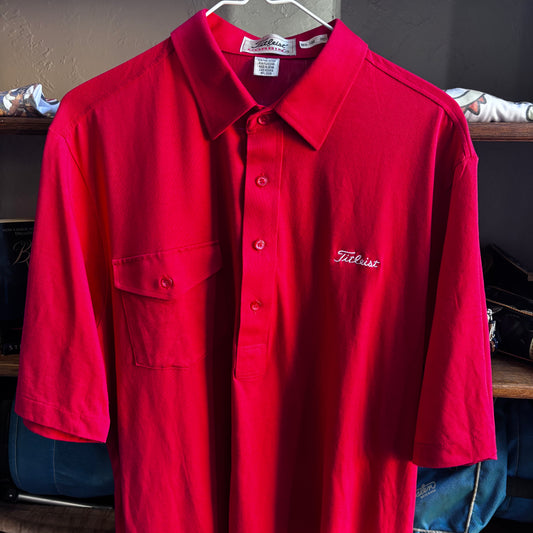 Vintage red Titleist polo embroidered L