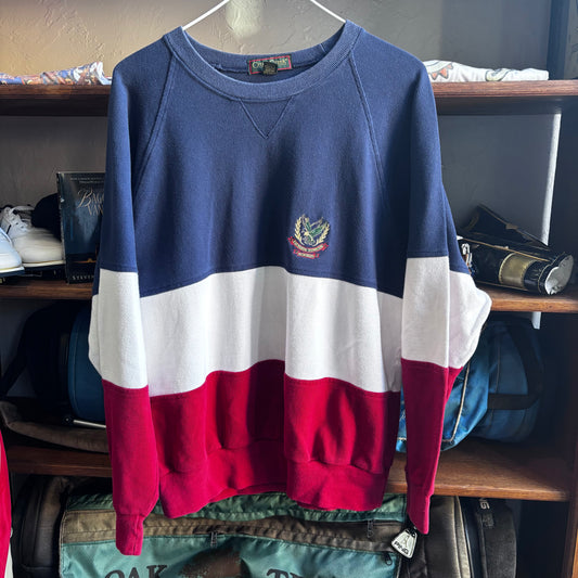 Vintage red white blue golf sweatshirt knit