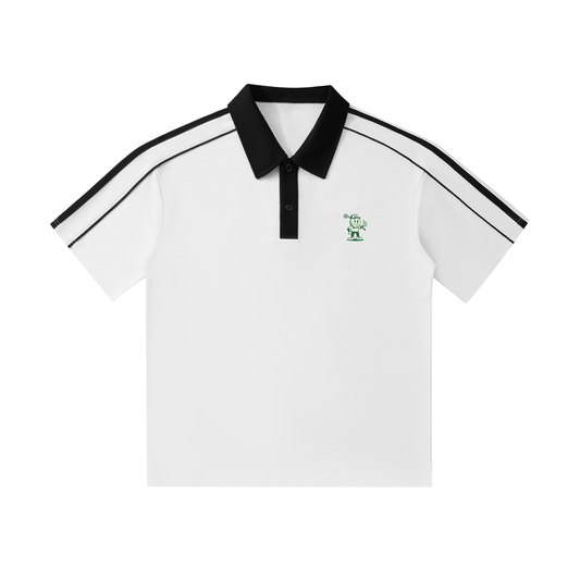 Contrast Collar Short-Sleeve Polo Shirt