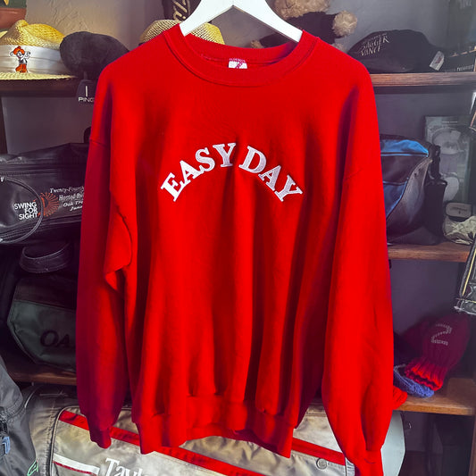 Repurposed embroidered Sweatshirt Red