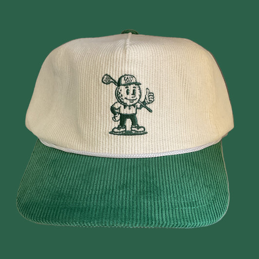 Ezd green white corduroy hat