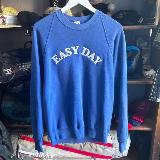 Repurposed embroidered Sweatshirt Blue