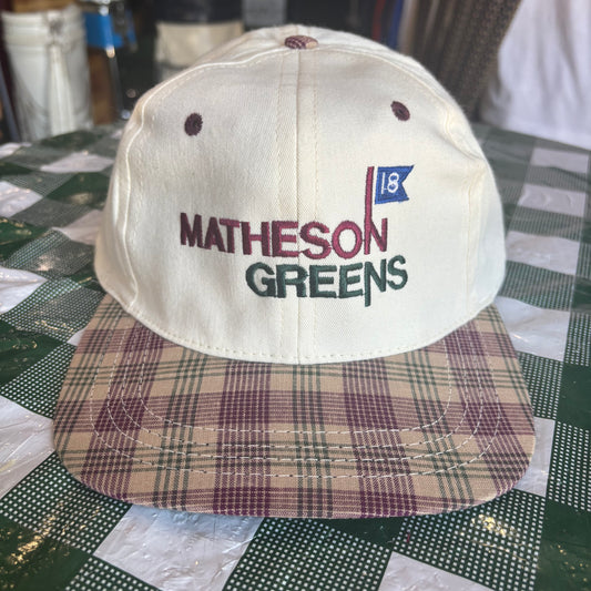 Matheson Green plaid bill Duckster leather strapback